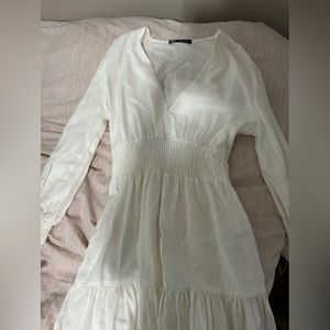 Zara white smocked dress